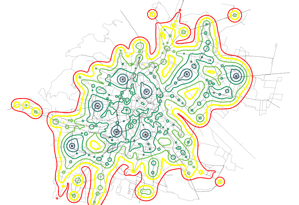 Public Transport Isochronal Map